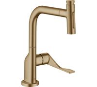 hansgrohe AXOR Citterio Mitigeur monocommandé pour cuisine Select 230, 2 jets avec douchette extractible et sBox, 39862140, Couleur: Bronze brossé