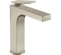 hansgrohe AXOR Citterio Mitigeur monocommandé pour lavabo, garniture de vidage à tirette, saillie 143mm, ComfortZone160, 39023820, Couleur: Nickel brossé