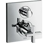 hansgrohe Axor Citterio kit de finition 39705000 encastré, poignées croisées, avec robinet d'arrêt, chromé