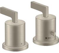 hansgrohe AXOR Citterio thermostat de bord de baignoire 2 trous avec poignées manettes, 39482820, Couleur: Nickel brossé