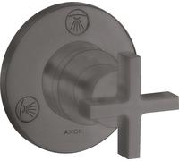 hansgrohe AXOR Citterio Trio / Quattro Vanne d'arrêt et de commutation encastrée avec poignées transversales, 39925340, Couleur: Chrome noir brossé