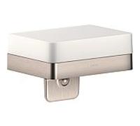 hansgrohe Distributeur de lotion Axor 42819800 avec étagère, verre, aspect acier inoxydable
