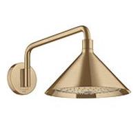 hansgrohe AXOR Starck ShowerSelect 240 Pomme de douche 2 jets avec bras de douche 400 mm, raccord mural, 26021140, Couleur: Bronze brossé