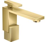 hansgrohe AXOR Edge mitigeur monocommande de lavabo 130 avec vidage par poussée, taille diamant, 46011990, Couleur: Optique en or poli