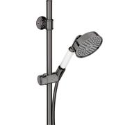 hansgrohe AXOR Ensemble de douche Montreux 0,90 m, douchette à main 100 1 jet Classic, 27982330, Couleur: Chrome noir poli