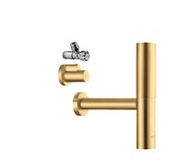 hansgrohe AXOR flowstar Designsiphon set, avec deux robinets d'angle et tiroirs, 51304250, Couleur: Optique or brossé