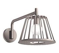 douche de tête hansgrohe Axor LampShower 26031800 avec bras de douche, montage mural, optique inox