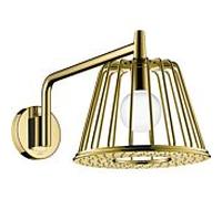 douche de tête hansgrohe Axor LampShower 26031990 avec bras de douche, montage mural, optique or poli