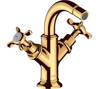 hansgrohe AXOR Mélangeur bidet Montreux 2 poignées, garniture de vidage, 16520990, Couleur: Optique en or poli