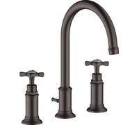 hansgrohe AXOR Mélangeur lavabo 3 trous Montreux 180, vidage par pop-up, 16513340, Couleur: Chrome noir brossé