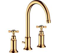 hansgrohe AXOR Mélangeur lavabo 3 trous Montreux 180, vidage par pop-up, 16513990, Couleur: Optique en or poli
