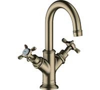hansgrohe Axor Montreux 160 2 poignées mitigeur lavabo 16505820 tige de traction garniture de vidange , pour lave-mains , nickel brossé