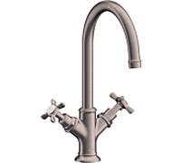 hansgrohe Axor Montreux 2 poignées mitigeur lavabo 16502820 saillie 175mm, avec tirette garniture de vidange , nickel brossé