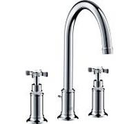 Hansgrohe Axor Mitigeur de lavabo sur pied Montreux 16513000 3 trous chromé poignées croisées