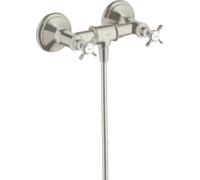 Hansgrohe hansgrohe Robinet de douche à deux poignées Axor Montreux AP, 1 jet, avec poignée croix, aspect acier inoxydable Quantité:1