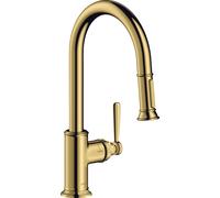 hansgrohe AXOR Montreux DN 15 Mitigeur monocommande de cuisine AXOR Montreux DN 15 180 avec douchette coulissante, 16581990, Couleur: Optique en or poli