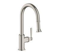 hansgrohe AXOR Montreux DN 15 Mitigeur monocommande de cuisine AXOR Montreux DN 15 180 avec douchette coulissante, 16581800, Couleur: Finition en acier inoxydable