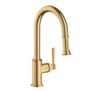 hansgrohe AXOR Montreux DN 15 Mitigeur monocommande de cuisine AXOR Montreux DN 15 180 avec douchette coulissante, 16581250, Couleur: Optique or brossé