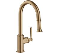 Hansgrohe AXOR Montreux DN 15 Mitigeur monocommande de cuisine AXOR Montreux DN 15 180 avec douchette coulissante, Coloris: Bronze brossé