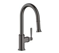 hansgrohe AXOR Montreux DN 15 Mitigeur monocommande de cuisine AXOR Montreux DN 15 180 avec douchette coulissante, 16581340, Couleur: Chrome noir brossé