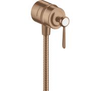 hansgrohe AXOR Montreux Fixfit Stop Raccord de tuyau, robinet d'arrêt, béqu'ille, 16883310, Couleur: Or rouge brossé