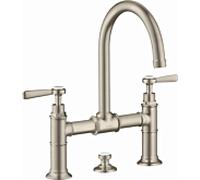 hansgrohe Axor Montreux lavabo 2 poignées pont 16511820 saillie 175 mm, avec tirant garniture de vidange , poignées à levier, nickel brossé