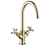 hansgrohe AXOR Montreux Mélangeur lavabo 2 poignées 210, garniture de vidage à tirette, 16502000