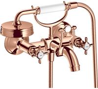 Hansgrohe hansgrohe Robinet évier à deux poignées Axor Montreux AP, bec 224 mm, poignées croisillons, or poli rouge Quantité:1