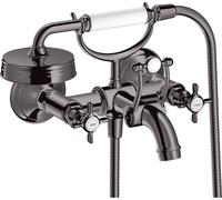 hansgrohe AXOR Montreux Mitigeur bain à 2 poignées pour montage apparent, 16540330, Couleur: Chrome noir poli