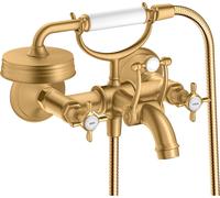 hansgrohe AXOR Montreux Mitigeur bain à 2 poignées pour montage apparent, 16540950, Couleur: laiton brossé