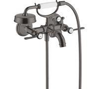hansgrohe AXOR Montreux Mitigeur bain douche 2 poignées, montage apparent, béqu'illes, saillie 220mm, 16551340, Couleur: Chrome noir brossé