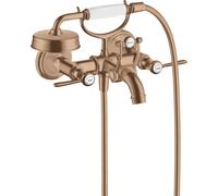 hansgrohe AXOR Montreux Mitigeur bain douche 2 poignées, montage apparent, béqu'illes, saillie 220mm, 16551310, Couleur: Or rouge brossé