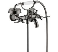 hansgrohe AXOR Montreux Mitigeur bain douche 2 poignées, montage apparent, béqu'illes, saillie 220mm, 16551330, Couleur: Chrome noir poli