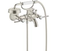 hansgrohe AXOR Montreux Mitigeur bain douche 2 poignées, montage apparent, béqu'illes, saillie 220mm, 16551800, Couleur: Acier inoxydable Optic