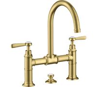 hansgrohe AXOR Montreux Mitigeur lavabo 2 poignées Montreux 220, vidage escamotable, béqu'illes, projection 175mm, 16511950, Couleur: laiton brossé