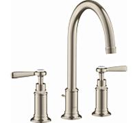 hansgrohe Axor Montreux mitigeur lavabo 3 trous 16514820 projection 175mm, avec tirant garniture de vidange , poignées à levier, nickel brossé