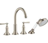 hansgrohe AXOR MONTREUX Robinet de baignoire 4 trous, béqu'illes, béqu'illes, saillie 196mm, 16550820, Couleur: Nickel brossé