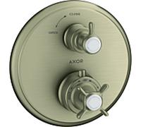 hansgrohe Axor Montreux set de finition 16800820 thermostat à encastrer, avec robinet d'arrêt, poignée en croix, nickel brossé