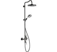 hansgrohe Axor Montreux Showerpipe 16572330 avec thermostat, douche de tête, 240mm, 1jet, chrome noir poli