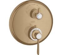 hansgrohe AXOR Montreux thermostat hansgrohe AXOR Montreux encastré, robinet d'arrêt et inverseur, béqu'ille, 2 consommateurs, 16821140, Couleur: Bronze brossé