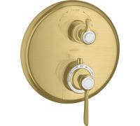 hansgrohe AXOR Montreux thermostat hansgrohe AXOR Montreux encastré, robinet d'arrêt et inverseur, béqu'ille, 2 consommateurs, 16821950, Couleur: laiton brossé