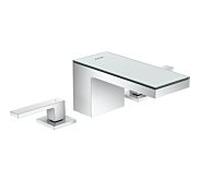 hansgrohe Axor MyEdition 3 trous mitigeur lavabo 47050000 saillie 151 mm, avec bonde push-open, chromé / verre miroir