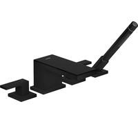hansgrohe AXOR MyEdition 4 trous pour bord de baignoire, 47430670, Couleur: noir mat / verre noir