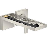 Hansgrohe AXOR MyEdition Mitigeur monocommande de lavabo encastré pour montage mural, bec 221 mm, sans plaque, Coloris: Acier inoxydable Optic