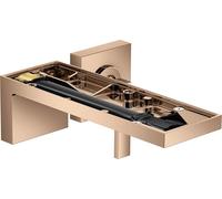 Hansgrohe AXOR MyEdition Mitigeur monocommande de lavabo encastré pour montage mural, bec 221 mm, sans plaque, Coloris: Rouge poli or