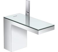 hansgrohe AXOR MyEdition Mitigeur monocommandé pour lavabo 110, avec vidage Push-Open, avec plaque, saillie 150mm, 47030000, Couleur: chrome / verre miroir