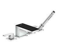 hansgrohe Axor MyEdition set d'installation complet 47430600 Mitigeur bain 4 trous sur jante, saillie 150 mm, chromé / chromé noir