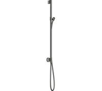hansgrohe AXOR One barre de douche avec raccord mural, flexibles de douche 1,60m, 48792330, Couleur: Chrome noir poli