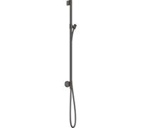 hansgrohe AXOR One barre de douche avec raccord mural, flexibles de douche 1,60m, 48792340, Couleur: Chrome noir brossé