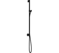 hansgrohe AXOR One barre de douche avec raccord mural, flexibles de douche 1,60m, 48792670, Couleur: noir mat